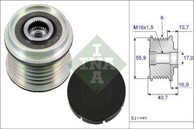 INA 535002810 - POLEA LIBRE ALTERNADOR TURISMO