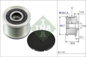 INA 535008610 - POLEA LIBRE ALTERNADOR TURISMO