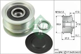 INA 535011610 - POLEA LIBRE ALTERNADOR TURISMO