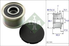 INA 535015310 - POLEA LIBRE ALTERNADOR TURISMO