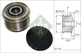 INA 535015410 - POLEA LIBRE ALTERNADOR TURISMO