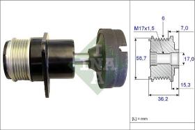 INA 535015710 - POLEA LIBRE ALTERNADOR TURISMO