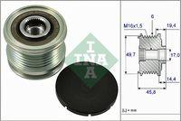 INA 535016810 - POLEA LIBRE ALTERNADOR TURISMO