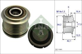 INA 535018110 - POLEA LIBRE ALTERNADOR TURISMO