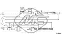 METALCAUCHO 81937 - CABLE FRENO ACCORD ALL (DRUM BRAKE)