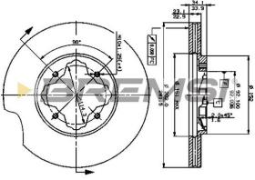 BREMS CD6619V - DISCHI FRENO - BRAKE DISCS