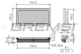 BREMS FA0530 - FILTRI ARIA - AIR FILTER