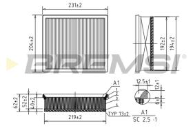 BREMS FA0598 - FILTRI ARIA - AIR FILTER