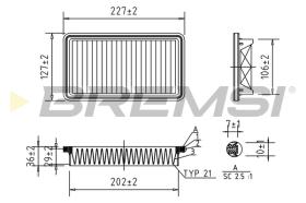 BREMS FA1025 - FILTRI ARIA - AIR FILTER