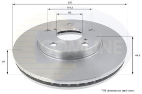 COMLI ADC01143V - COATED BRAKE DISC - S/S TO ADC0145V