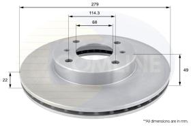 COMLI ADC0252V - COATED BRAKE DISC - SUPERSEDES ADC0240V