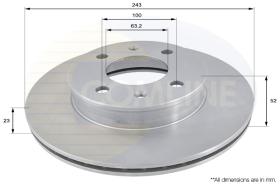 COMLI ADC1032V - COATED BRAKE DISC - SUPERSEDES ADC1060V