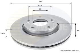 COMLI ADC1041V - COATED BRAKE DISC - SUPERSEDES ADC1082V