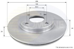 COMLI ADC1243V - COATED BRAKE DISC - SUPERSEDES ADC2857V