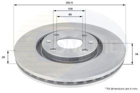 COMLI ADC1519V - COATED BRAKE DISC - SUPERSEDES ADC2885V