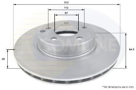 COMLI ADC1624V - COATED BRAKE DISC - SUPERSEDES ADC1644V