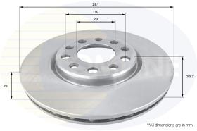 COMLI ADC1845V - COATED BRAKE DISC