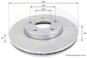 COMLI ADC1912V - COATED BRAKE DISC - SUPERSEDES ADC1225V