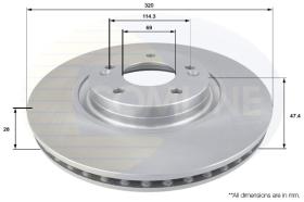 COMLI ADC2412V - COATED BRAKE DISC - SUPERSEDES ADC5078V