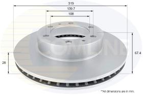 COMLI ADC2508V - COATED BRAKE DISC - S/S TO ADC2509V