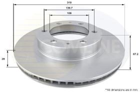 COMLI ADC2509V - COATED BRAKE DISC - SUPERSEDES ADC2508V