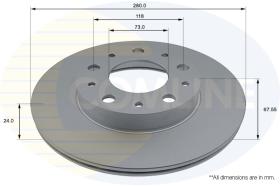 COMLI ADC4002V - COATED BRAKE DISC - SUPERSEDES ADC1535V