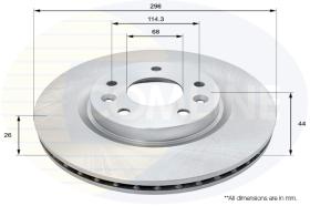 COMLI ADC0295V - COATED BRAKE DISC - SUPERSEDES ADC2927V