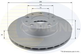 COMLI ADC2834V - COATED BRAKE DISC - SUPERSEDES ADC2867V