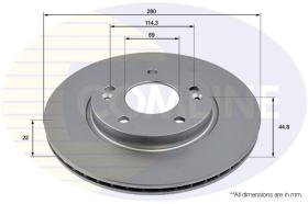 COMLI ADC5012V - COATED BRAKE DISC