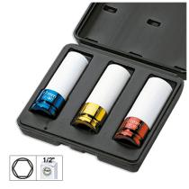 JBM 51336 - KIT DE 3 VASOS IMPACTO DE 1/2" ESPECIAL EXTRACCIÃN RUEDAS