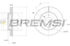 BREMS CD6391V - B. DISC FRONT DIA.266 VENT. MITSUB GALAN