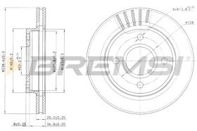 BREMS CD6766V - B. DISC FRONT DIA.240 VENT. FORD ESCORT