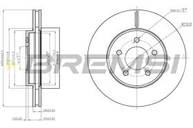 BREMS CD8206V - B. DISC FRONT DIA.303 VENT. FORD MAVERIC